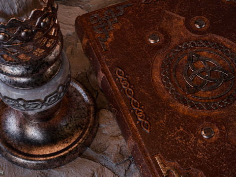 Spellbook - Grimoire and accessories 3D Model