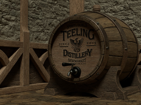 Barel Wiski Anggur dan rak barel modular Model 3D