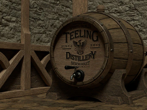 Wijn-whiskyvaten en modulaire vatenrekken 3D Model