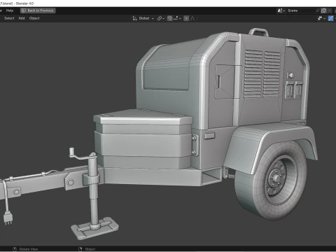 牵引式发电机 3D 模型