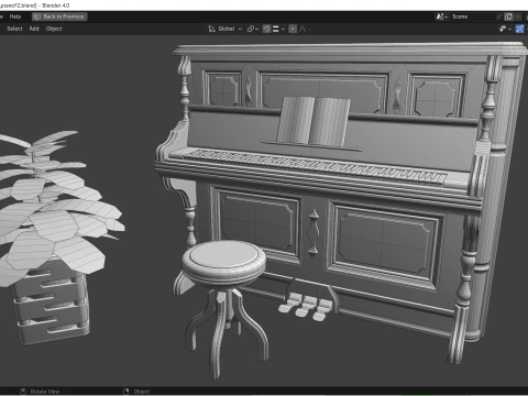 Klavier 3D Modell