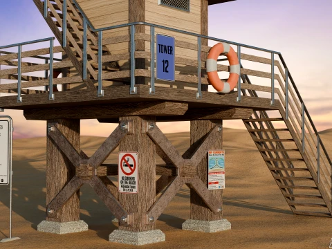 Lifeguard Tower 3D Model
