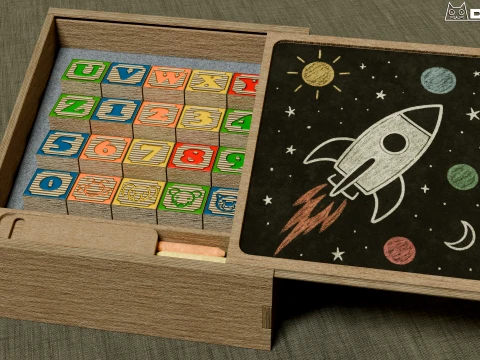 Alphabet Blocks and Box Model 3D