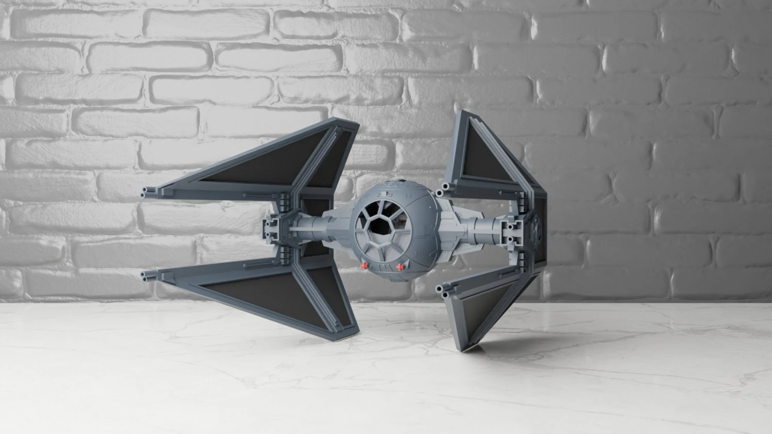 Star wars imperial tie interceptor 3D Print Model .c4d .max .obj .3ds .fbx .stl .blend 