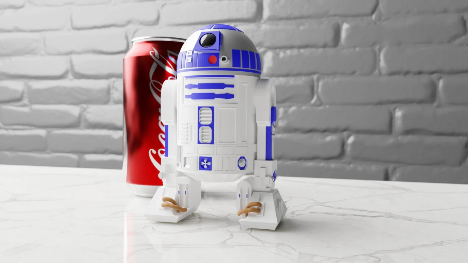 articulated r2-d2 3D Print Model .c4d .max .obj .3ds .fbx .stl .blend 