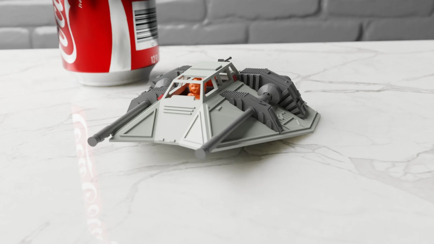 kenners 1980 snowspeeder 3D Print Model .c4d .max .obj .3ds .fbx .stl .blend