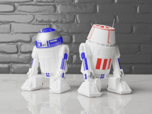 deluxe fully articulated r2-d2 and r5-d4 Model do druku 3D
