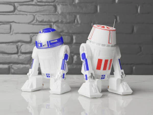 deluxe fully articulated r2-d2 and r5-d4 3D Print Model