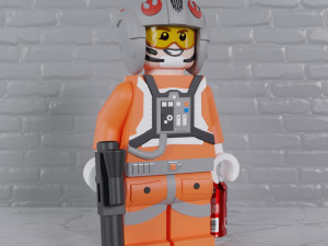Lego Rebel Pilot Maxifig - Fully Articulated 3D Print Model