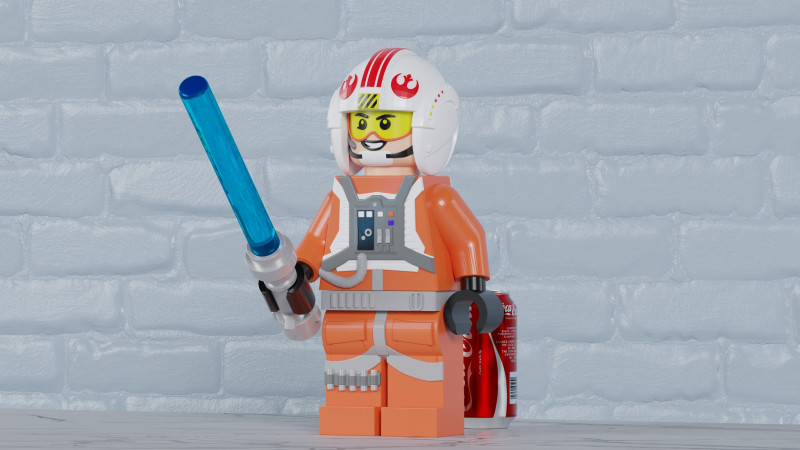 Lego Snowspeeder Luke Maxifig - Fully Articulated 3D 프린트 모델 .c4d .max .obj .3ds .fbx .stl .blend