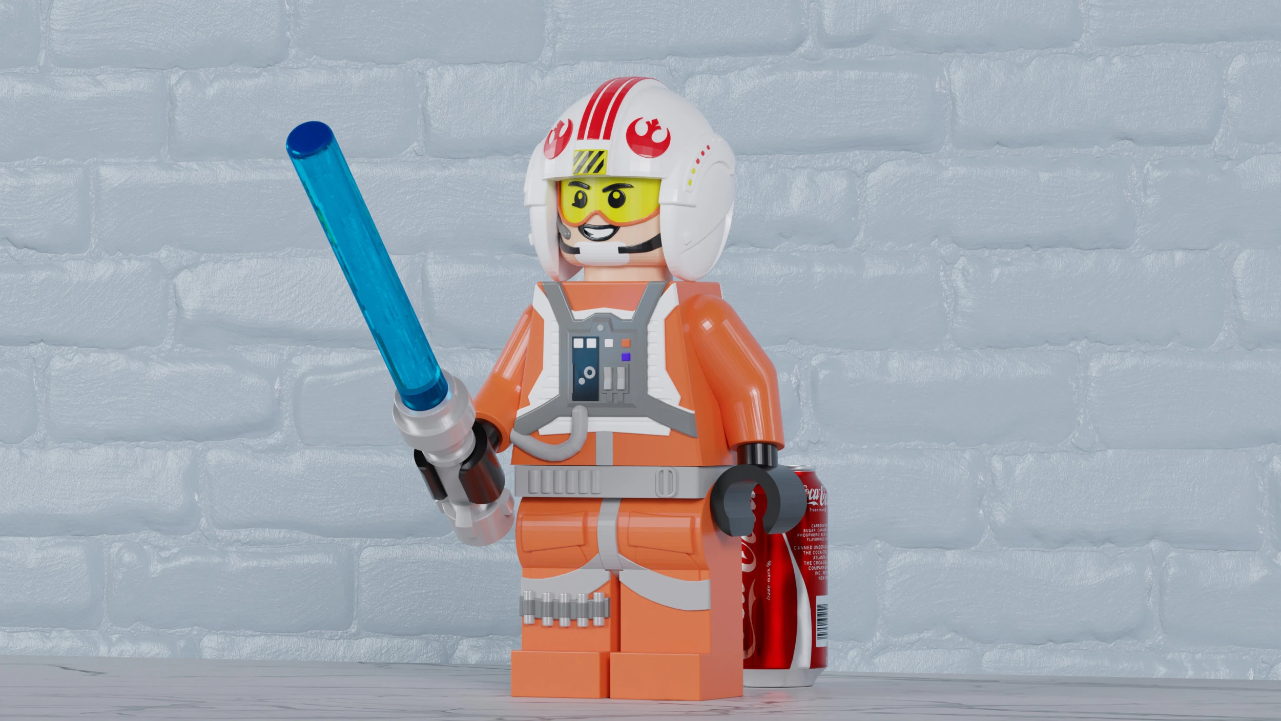 Lego Snowspeeder Luke Maxifig - Fully Articulated 3D Print Model .c4d .max .obj .3ds .fbx .stl .blend 