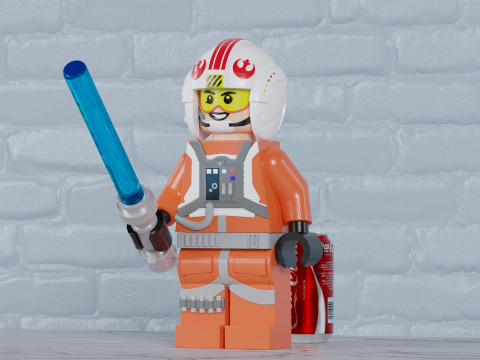Lego Snowspeeder Luke Maxifig - Fully Articulated 3D 打印模型