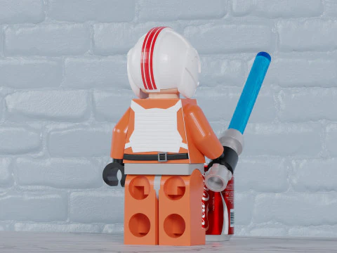 Lego Snowspeeder Luke Maxifig - Fully Articulated 3D Print Model