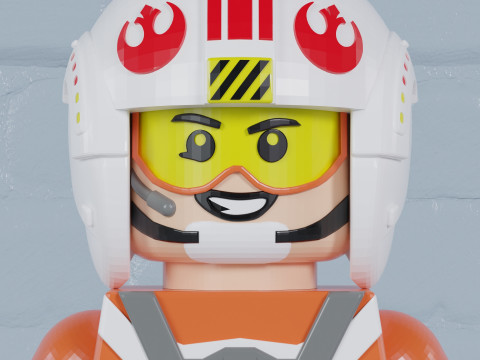 Lego Snowspeeder Luke Maxifig - Fully Articulated 3D 프린트 모델