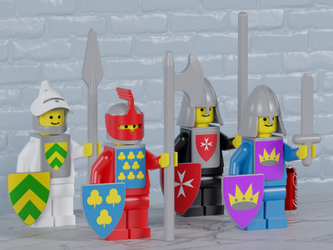 Classic Lego Knights Maxifigs - Fully Articulated 3D 打印模型