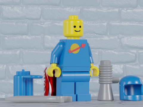 Classic Lego Spaceman Maxifigs - Fully Articulated Modello di stampa 3D