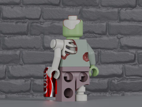 Lego Zombie Maxifig - Fully Articulated 3D Print Model