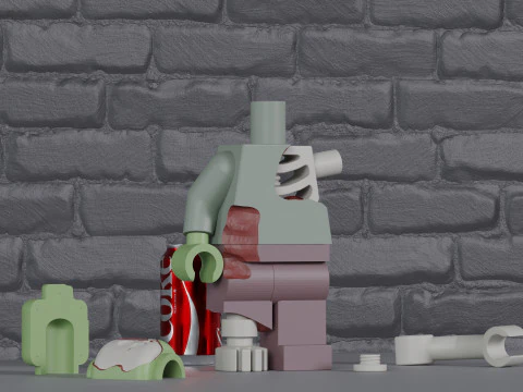 Lego Zombie Maxifig - Fully Articulated 3D Print Model