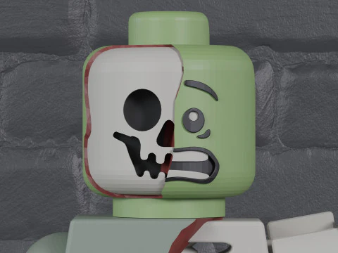 Lego Zombie Maxifig - Fully Articulated 3D Print Model