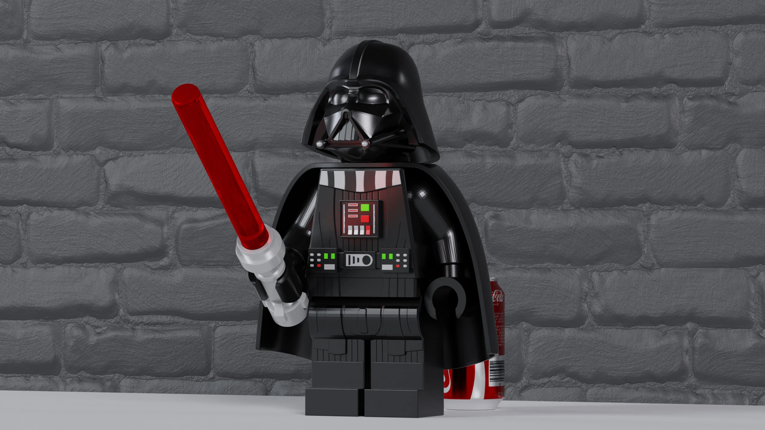 Lego Star Wars Darth Vader Maxifig - Fully Articulated 3D Print Model .c4d .max .obj .3ds .fbx .stl .blend