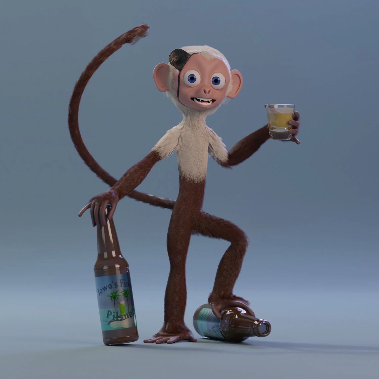 Doug the Fully Rigged Fully Customizable Capuchin Monkey 3D Model .c4d .max .obj .3ds .fbx .stl .blend 