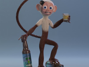 Doug the Fully Rigged Fully Customizable Capuchin Monkey Modelo 3D