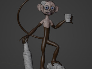 Doug the Fully Rigged Fully Customizable Capuchin Monkey Modelo 3D