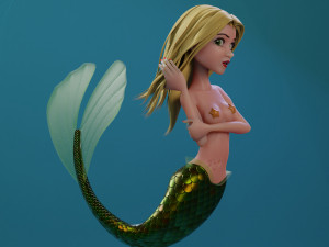 Fully Rigged Fully Customizable Mermaid 3D 模型