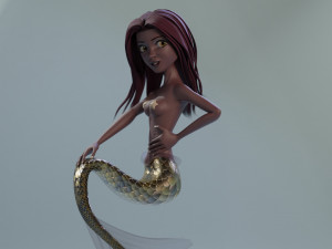 Fully Rigged Fully Customizable Mermaid 3D Model