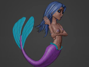 Fully Rigged Fully Customizable Mermaid 3D Model