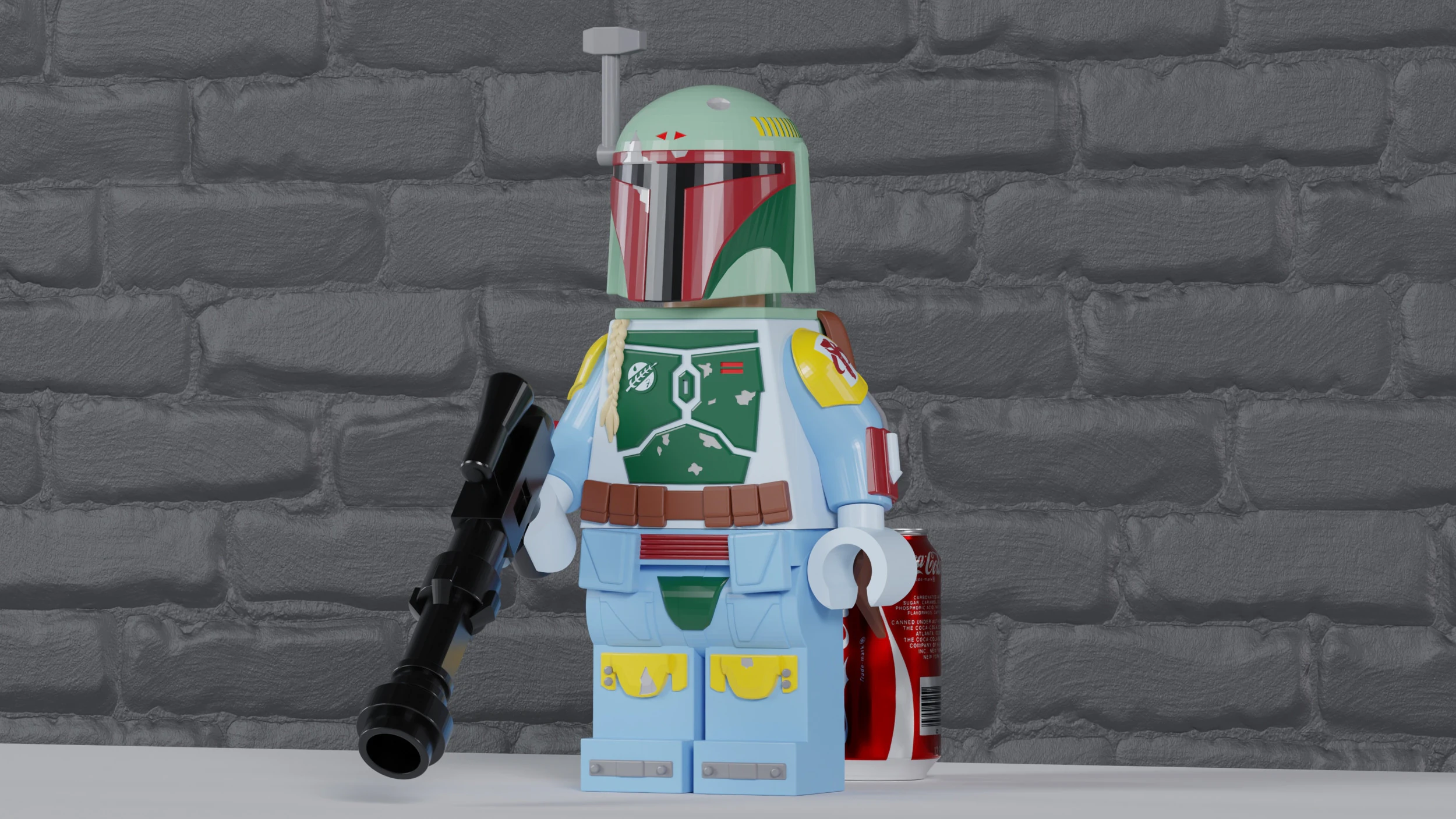 Lego Boba Fett Maxifig - Fully Articulated 3D Print Model .c4d .max .obj .3ds .fbx .stl .blend 