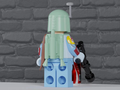 Lego Boba Fett Maxifig - Fully Articulated 3D Print Model