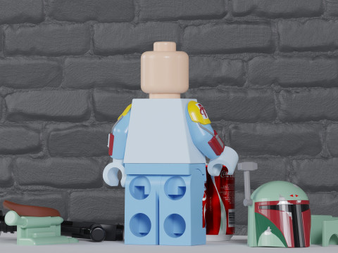 Lego Boba Fett Maxifig - Fully Articulated Model Cetak 3D