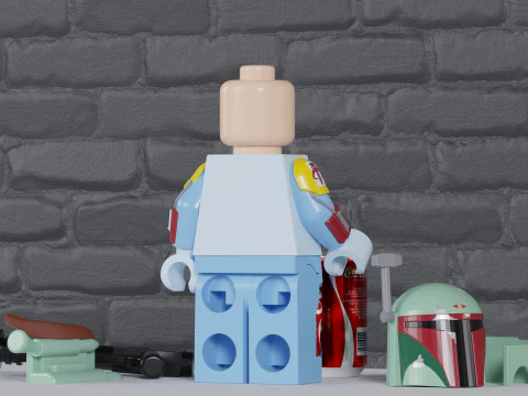 Lego Boba Fett Maxifig - Fully Articulated 3D Print Model