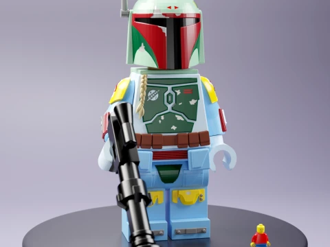 Lego Boba Fett Maxifig - Fully Articulated 3D Print Model