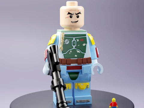 Lego Boba Fett Maxifig - Fully Articulated 3D Print Model
