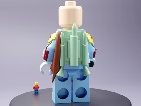 Lego Boba Fett Maxifig - Fully Articulated 3D Print Model
