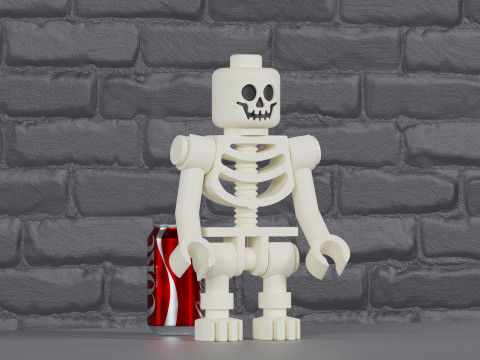 Classic Lego Skeleton Maxifig - Fully Articulated 3D 打印模型