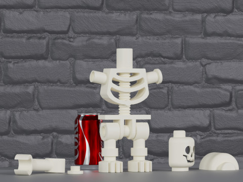 Classic Lego Skeleton Maxifig - Fully Articulated 3D प्रिंट मॉडल