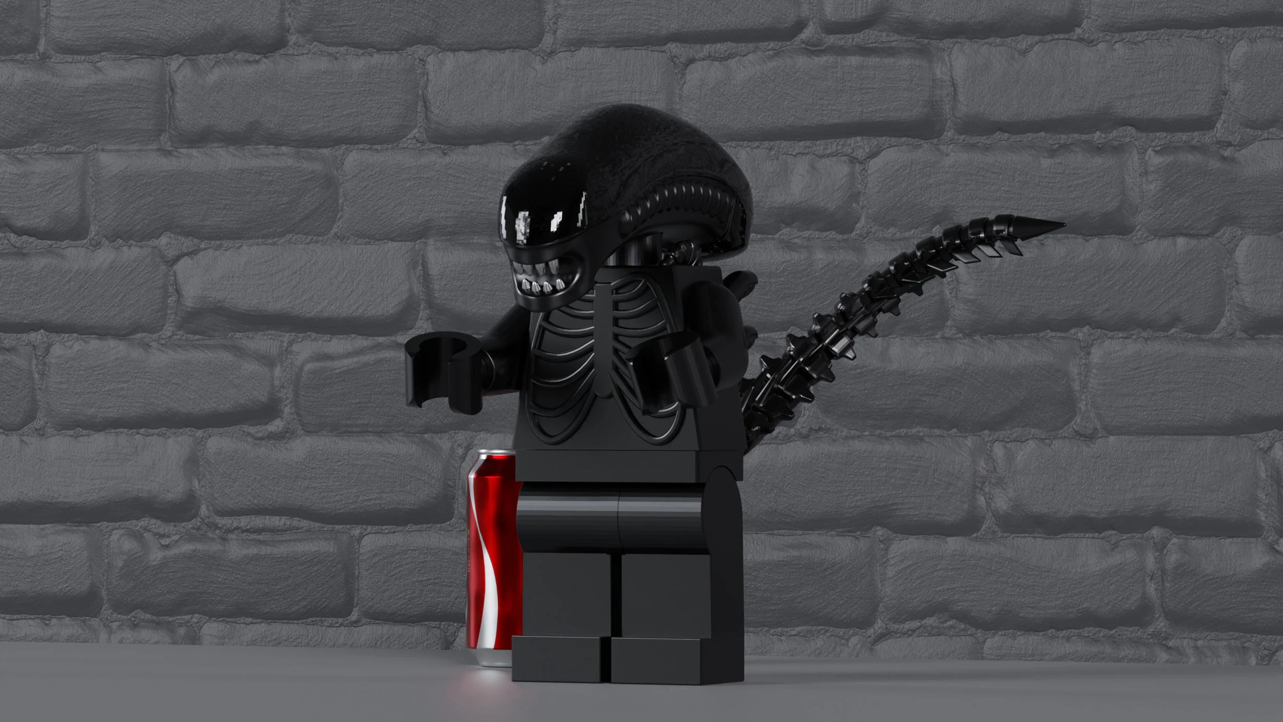 Lego Xenomorph Maxifig - Fully Articulated 3D Print Model .c4d .max .obj .3ds .fbx .stl .blend 