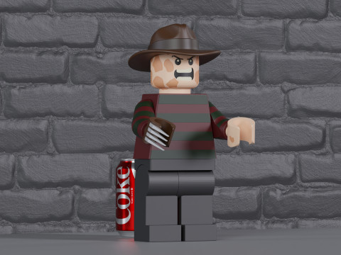 Lego Freddy Kreuger Maxifig - Fully Articulated 3D 打印模型