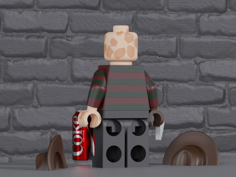 Lego Freddy Kreuger Maxifig - Fully Articulated 3D Print Model