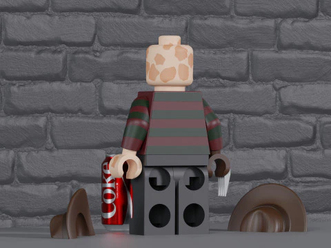 Lego Freddy Kreuger Maxifig - Fully Articulated 3D Print Model