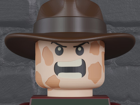 Lego Freddy Kreuger Maxifig - Fully Articulated 3D Print Model