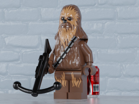 Lego Chewbacca Maxifig - Fully Articulated 3D Print Model
