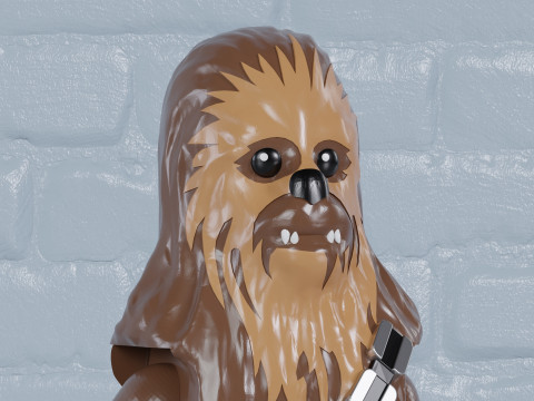 Lego Chewbacca Maxifig - Fully Articulated Model Cetak 3D