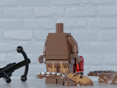 Lego Chewbacca Maxifig - Fully Articulated Model Cetak 3D