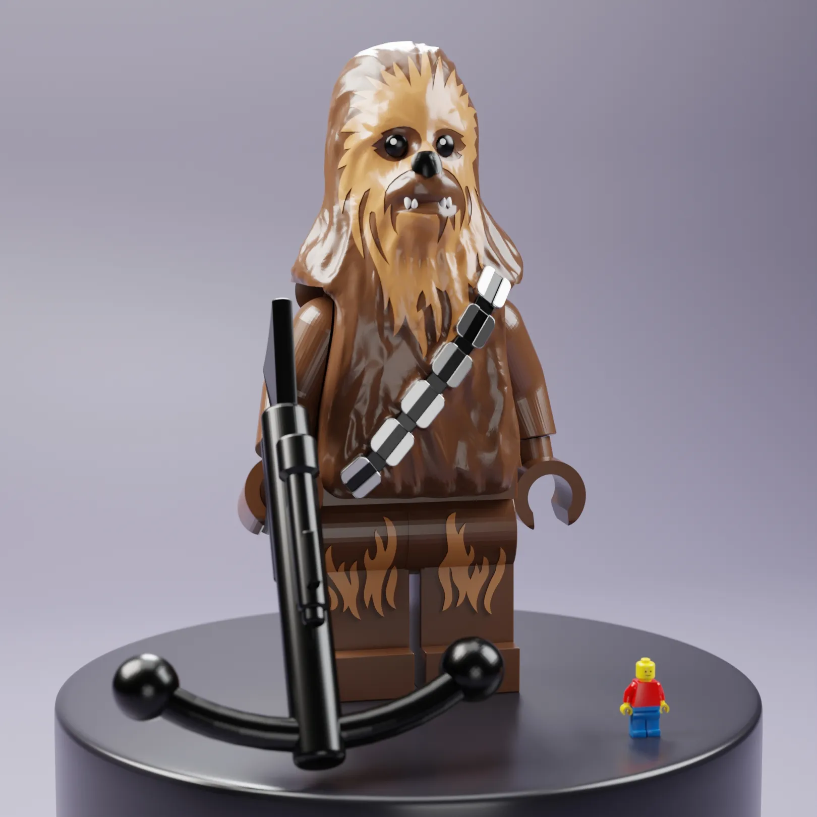 Lego Chewbacca Maxifig - Fully Articulated 3D Print Model .c4d .max .obj .3ds .fbx .stl .blend
