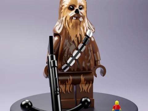 Lego Chewbacca Maxifig - Fully Articulated 3D Print Model