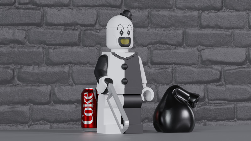 Lego Art the Clown Maxifig - Fully Articulated 3D Print Model .c4d .max .obj .3ds .fbx .stl .blend